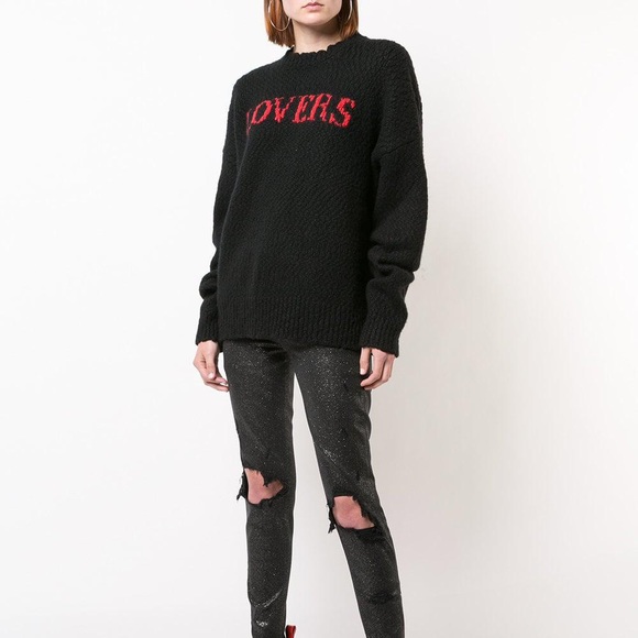 AMIRI Intarsia Lovers Wool Blend Sweater size M - Picture 4 of 8